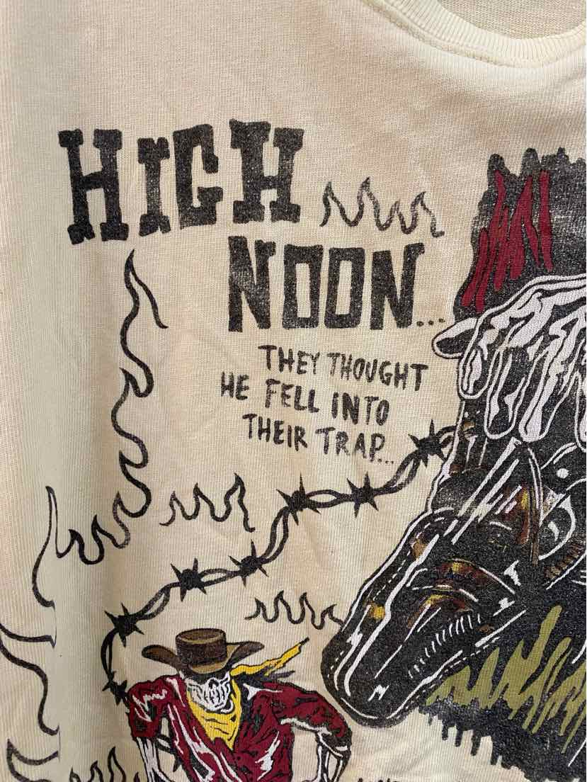 NWT WARREN LOTAS Cream Cotton High Noon Men's T-Shirt (Size: Small/ Over-Sized)