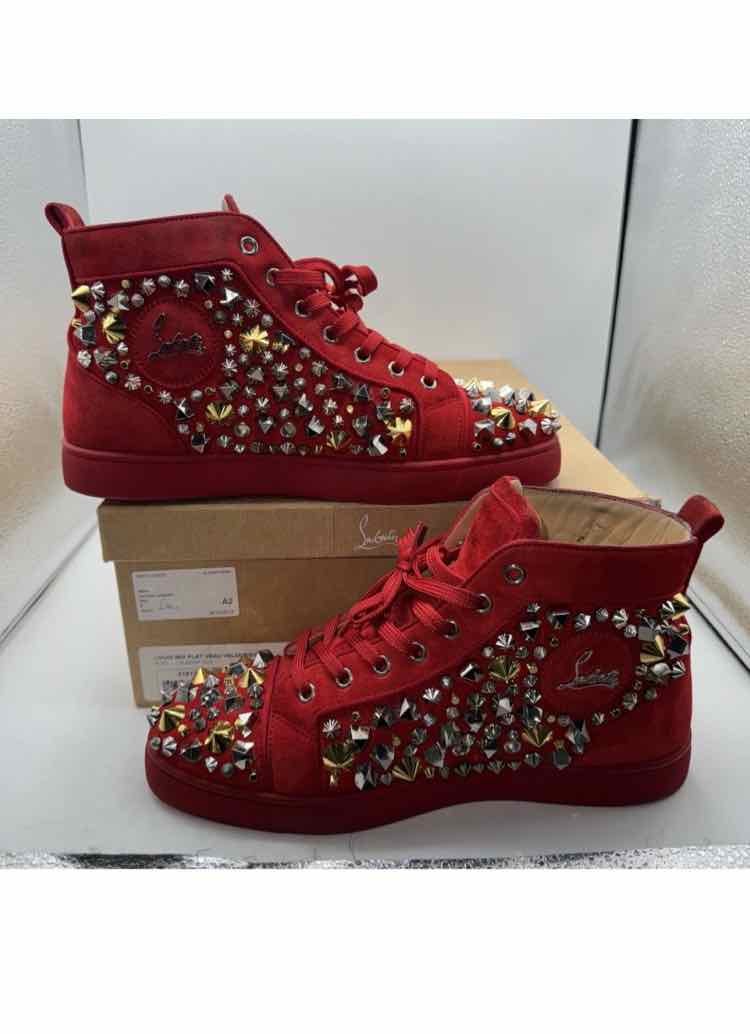 Christian Louboutin "Louis Orlato" Red Spikes/ Mens Size: 8 Used Lightly / Box
