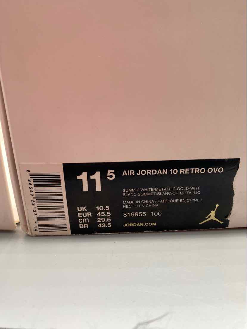 Nike Air Jordan 10 OVO "October's Vey Own" Drake Men's Size 11.5 819955-100 Used W/Box