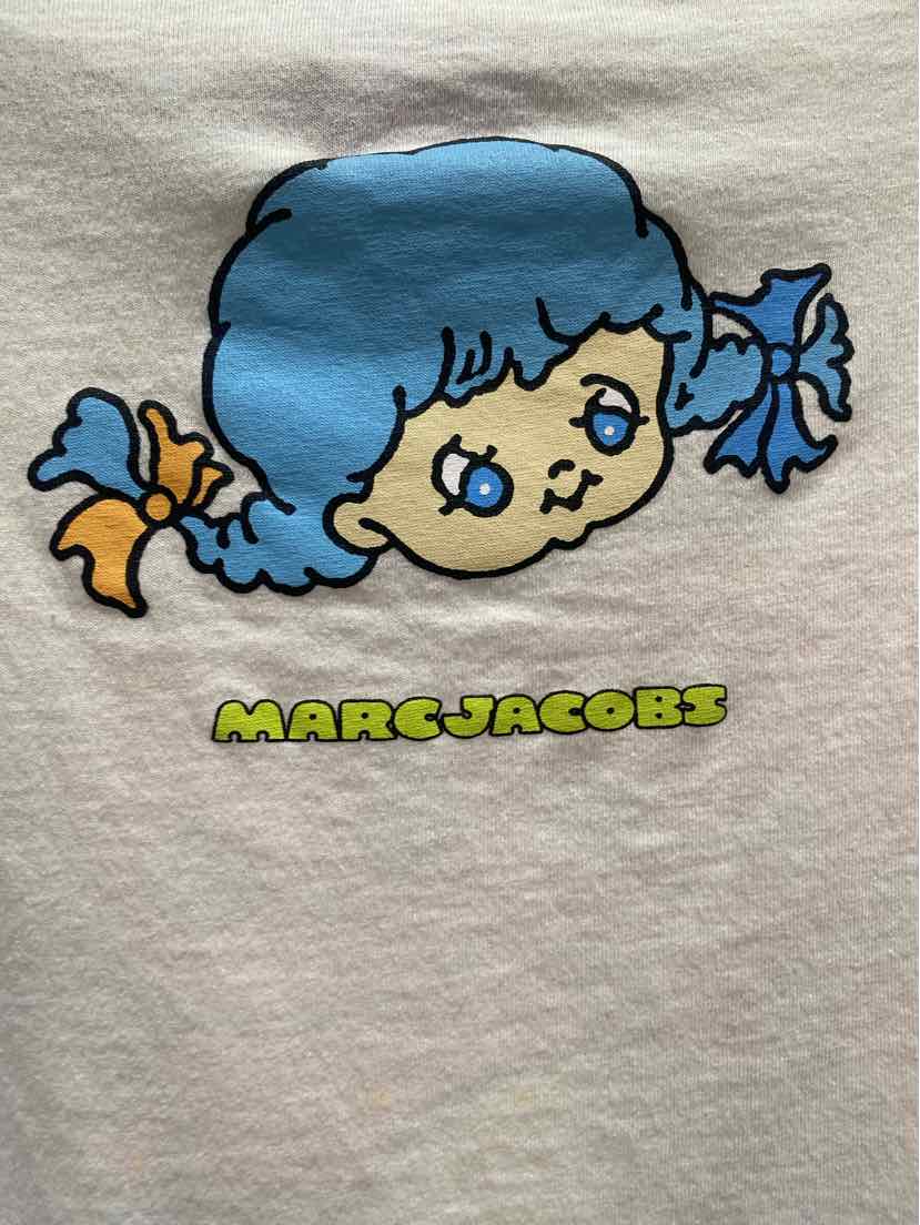 "Heaven" By Marc Jacobs Ringer Baby Tee Double-Headed Teddy Logo Size XXL