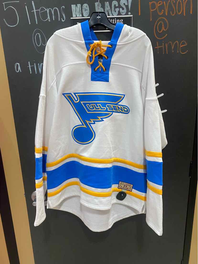 Full Send Nelk Boys St. Louis Blues Hockey Hoodie Men's Size XL
