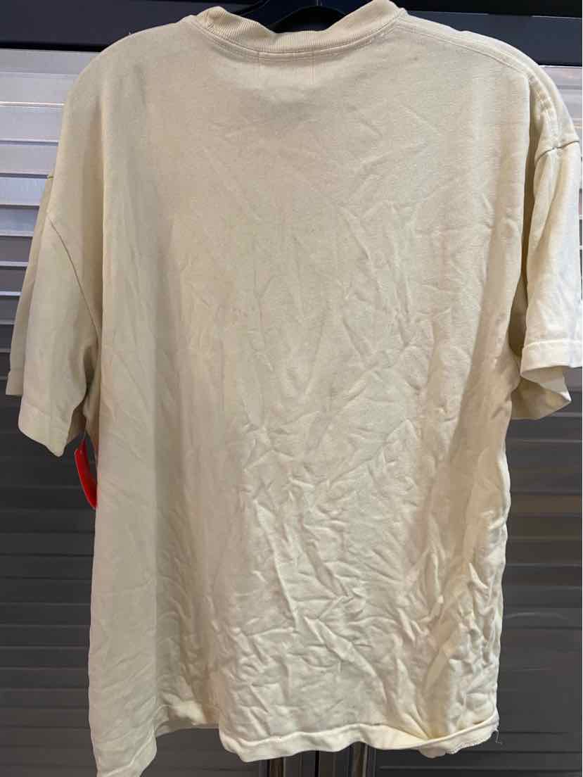 NWT WARREN LOTAS Cream Cotton High Noon Men's T-Shirt (Size: Small/ Over-Sized)
