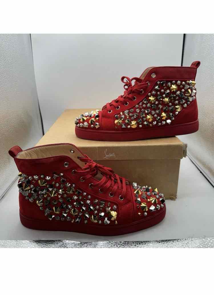 Christian Louboutin "Louis Orlato" Red Spikes/ Mens Size: 8 Used Lightly / Box