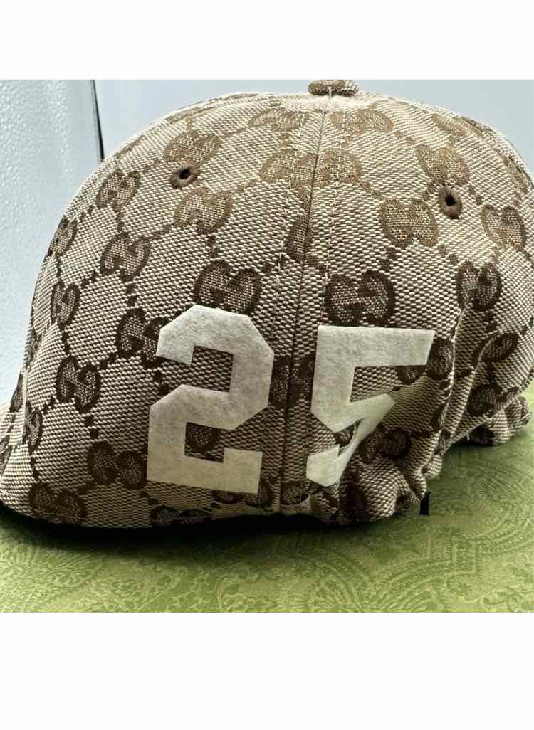 Gucci Monogram Patch Logo Soft Baseball Hat (Small/ Used with Box)