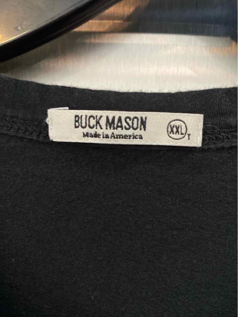 Size XXL BUCK MASON Black Men's T-shirt