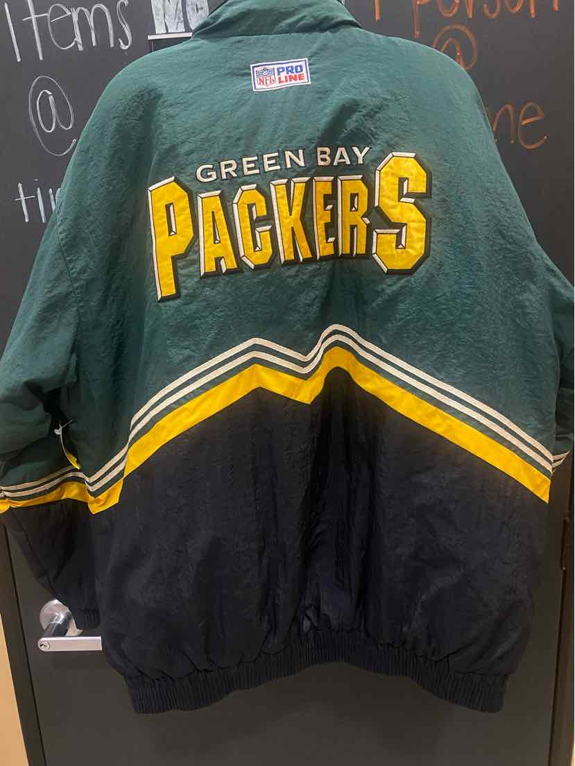 Vintage Green Bay Packers NFL Pro Line Jacket Men's Size XL (Green and Black)